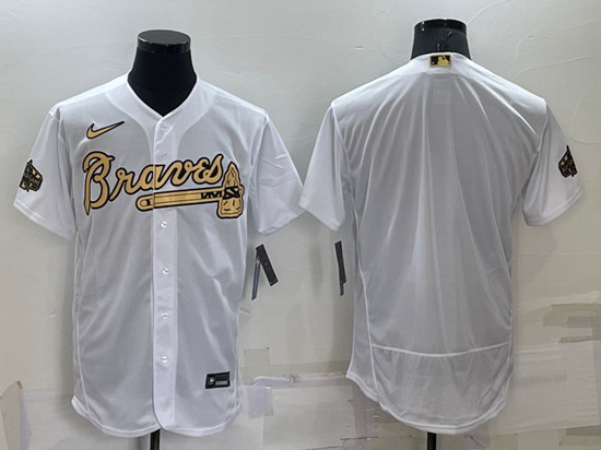 Men's Atlanta Braves Blank 2022 All-Star White Flex Base Stitched Baseball Jersey